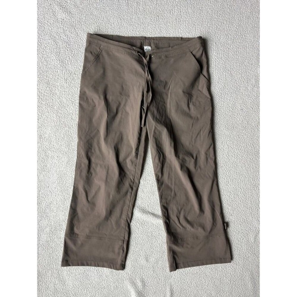 Y2K Prana Taupe Cropped Capri Pocketless Hiking Pants Womens XS